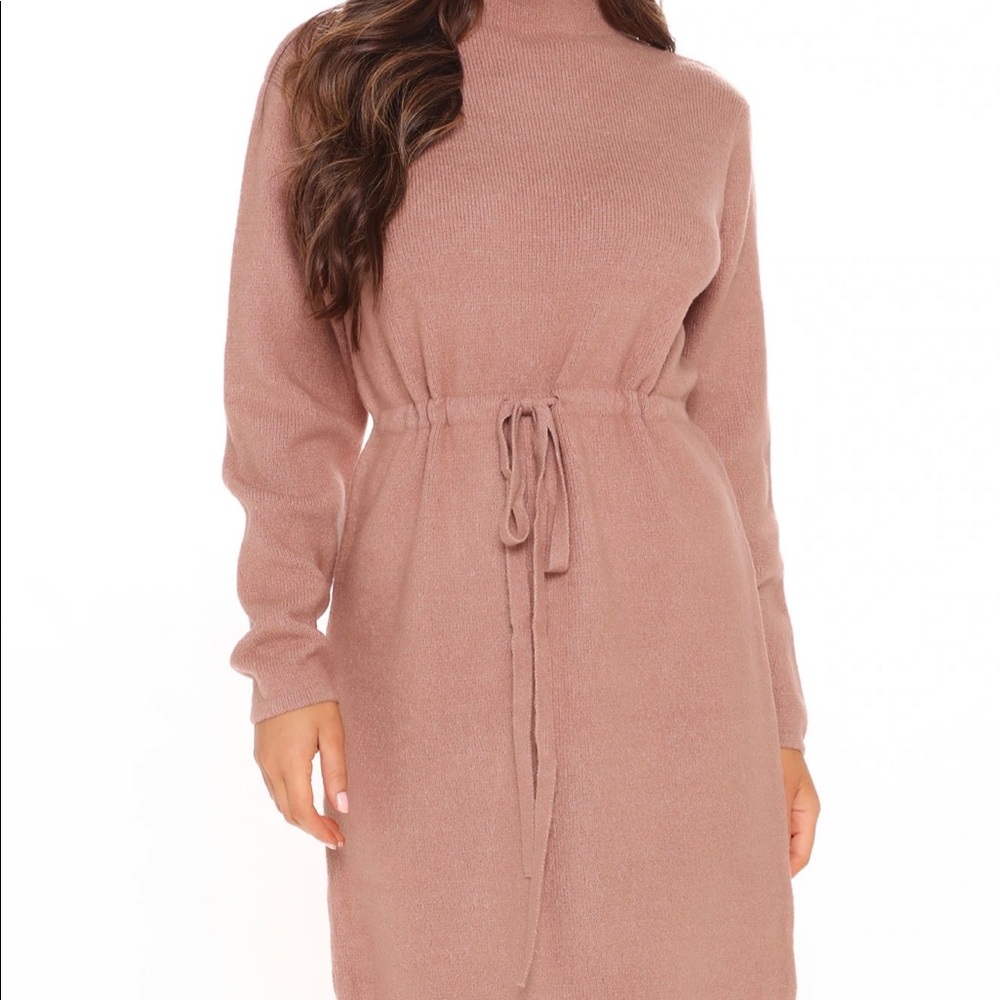 Fashion Nova Midi Sweater Dress In Mauve